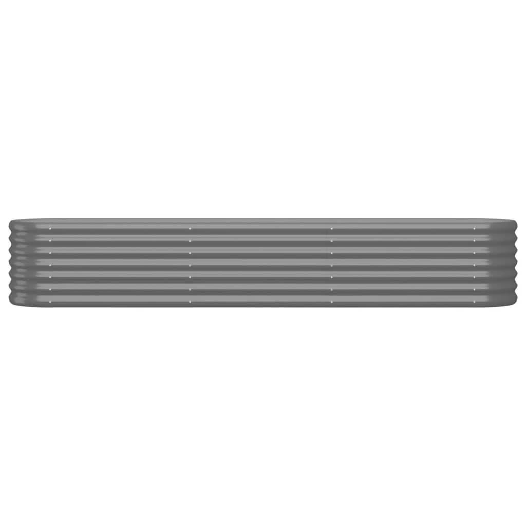 Jardinière | Lit surélevé de jardin Acier galvanisé 224x40x36 cm gris - Image 3
