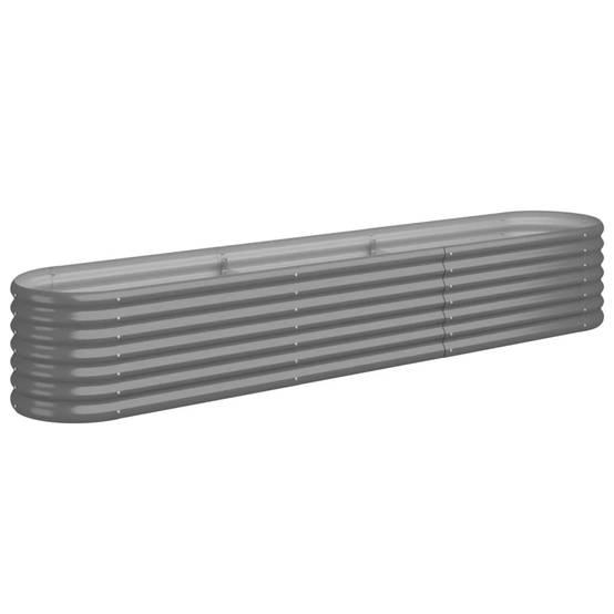 Jardinière | Lit surélevé de jardin Acier galvanisé 224x40x36 cm gris - Image 1