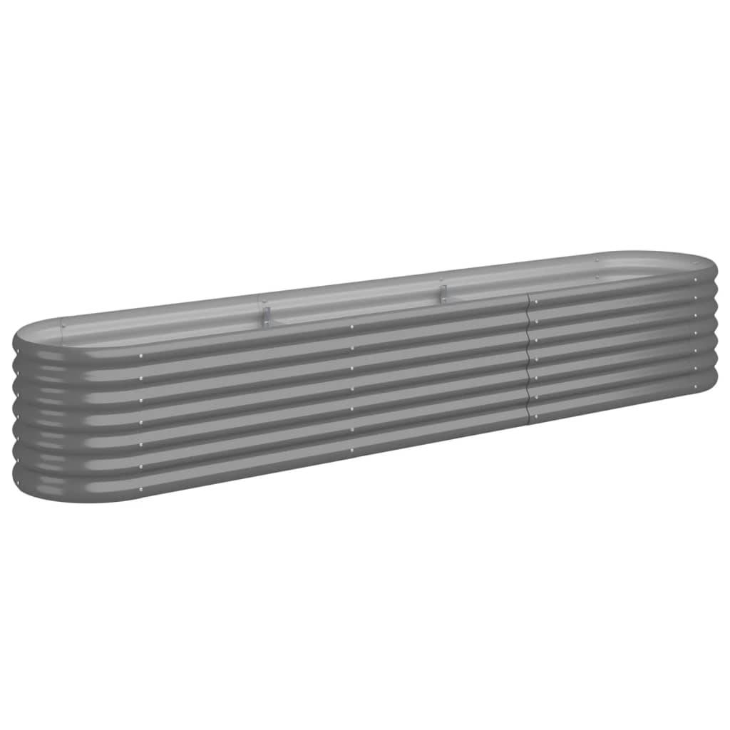 Jardinière | Lit surélevé de jardin Acier galvanisé 224x40x36 cm gris - Image 1