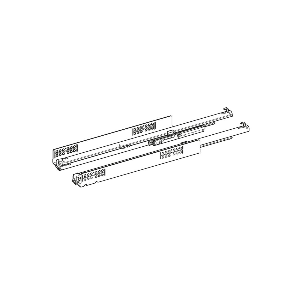 Coulisse à sortie totale Quadro V6 YOU M (30 kg) avec Silent System, compatible avec push to open silent, 600 mm, gauche et droit - HETTICHE - 9256896 - Image 2