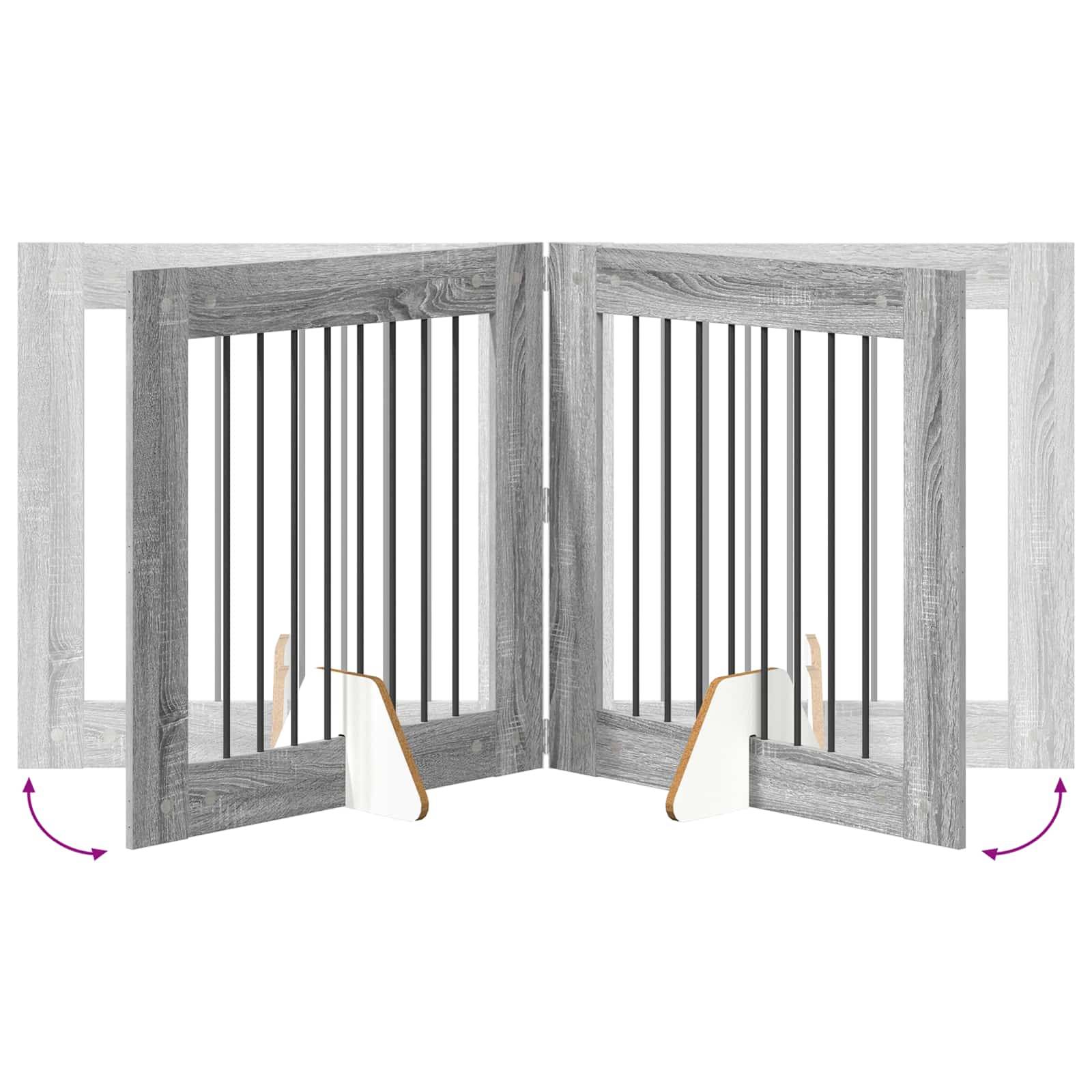 ComfortXL - Barrière intérieure bois ingénierie pour chiens séparation modulable 321cm grise - ComfortXL Outdoor Living - Image 6