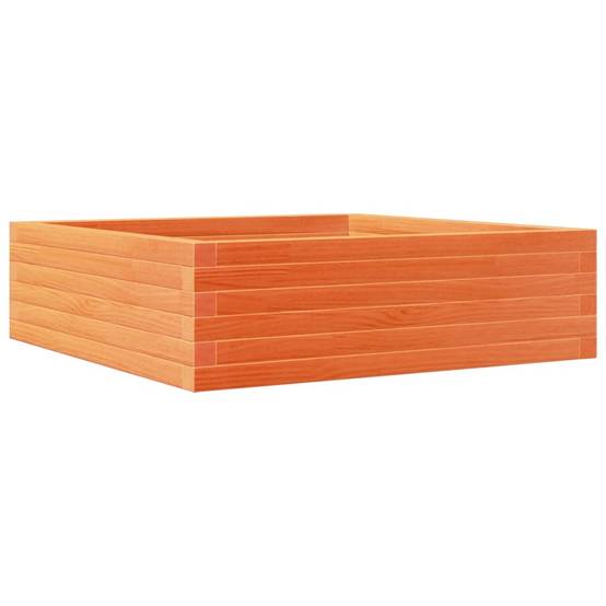 Helloshop26 - Jardinière bac lit surélevé plantes fleurs terrasse jardin cire 80 x 80 x 23 cm bois de pin massif marron - Image 1