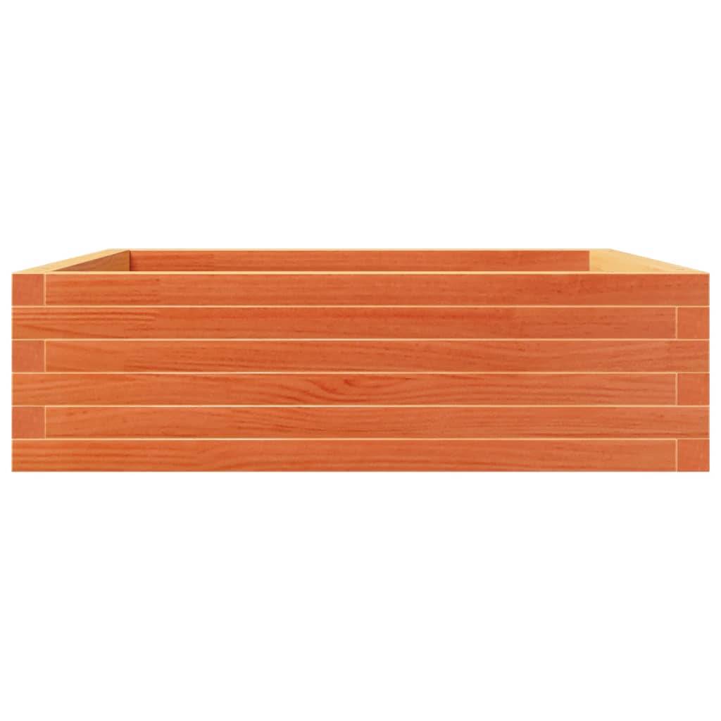 Helloshop26 - Jardinière bac lit surélevé plantes fleurs terrasse jardin cire 80 x 80 x 23 cm bois de pin massif marron - Image 2