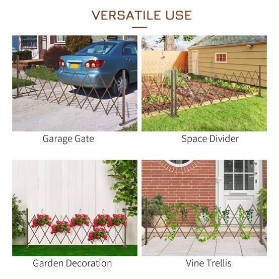 Barrière Extensible Aluminium Jardin Terrasse Séparation 35-300cm Marron - ComfortXL Outdoor Living - Image 4