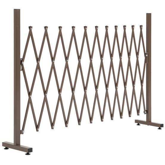 Barrière Extensible Aluminium Jardin Terrasse Séparation 35-300cm Marron - ComfortXL Outdoor Living - Image 2