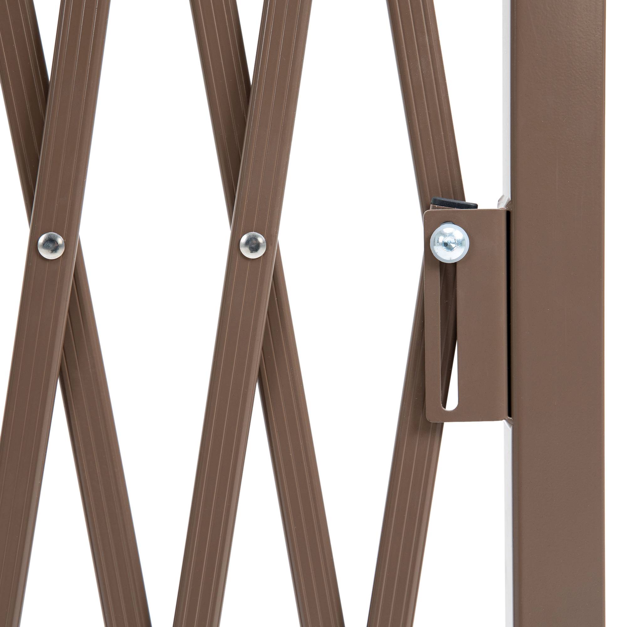 Barrière Extensible Aluminium Jardin Terrasse Séparation 35-300cm Marron - ComfortXL Outdoor Living - Image 7
