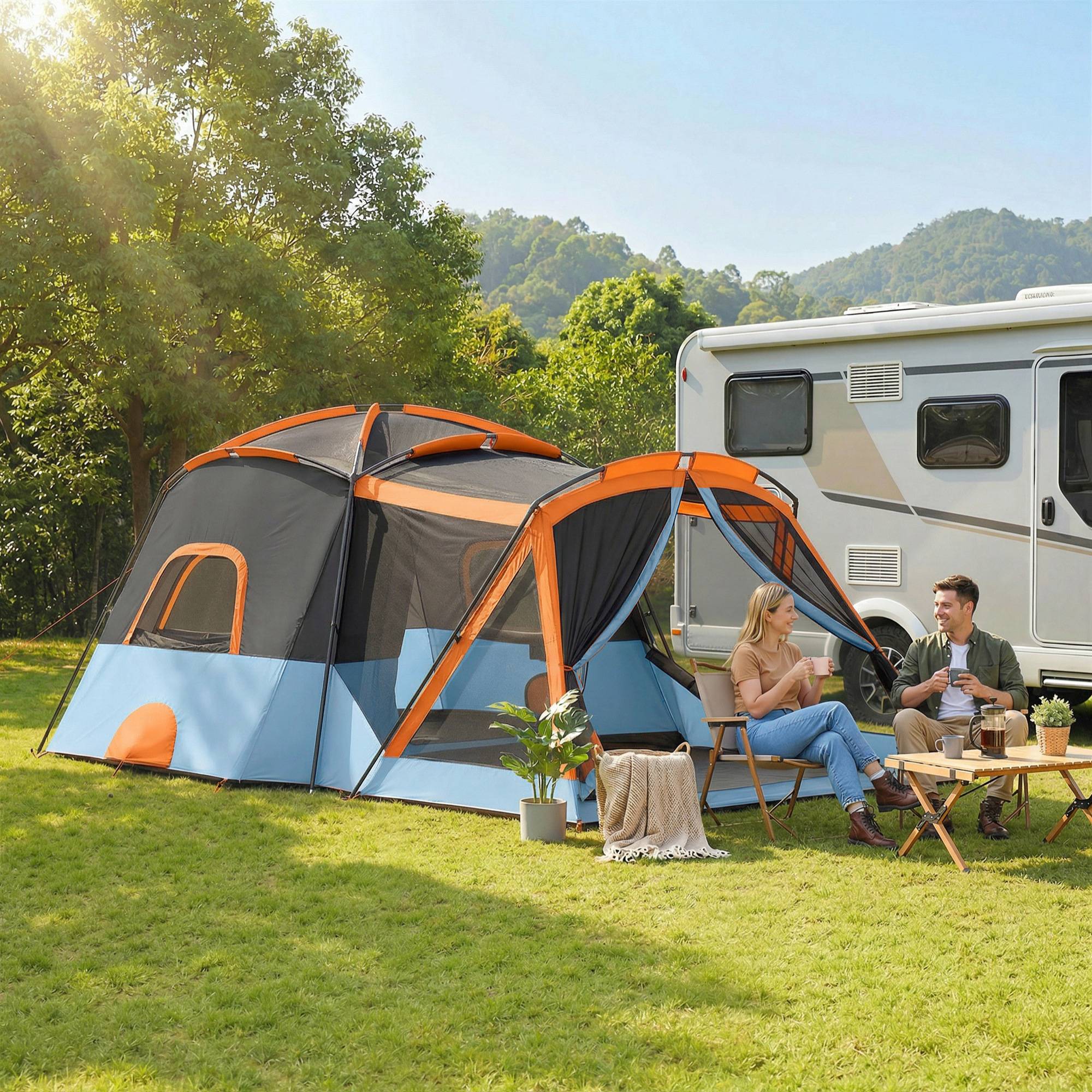ComfortXL - Tente Tunnel Familiale Polyester Camping 2-4 Personnes Imperméable 3000mm - ComfortXL Outdoor Living - Image 3