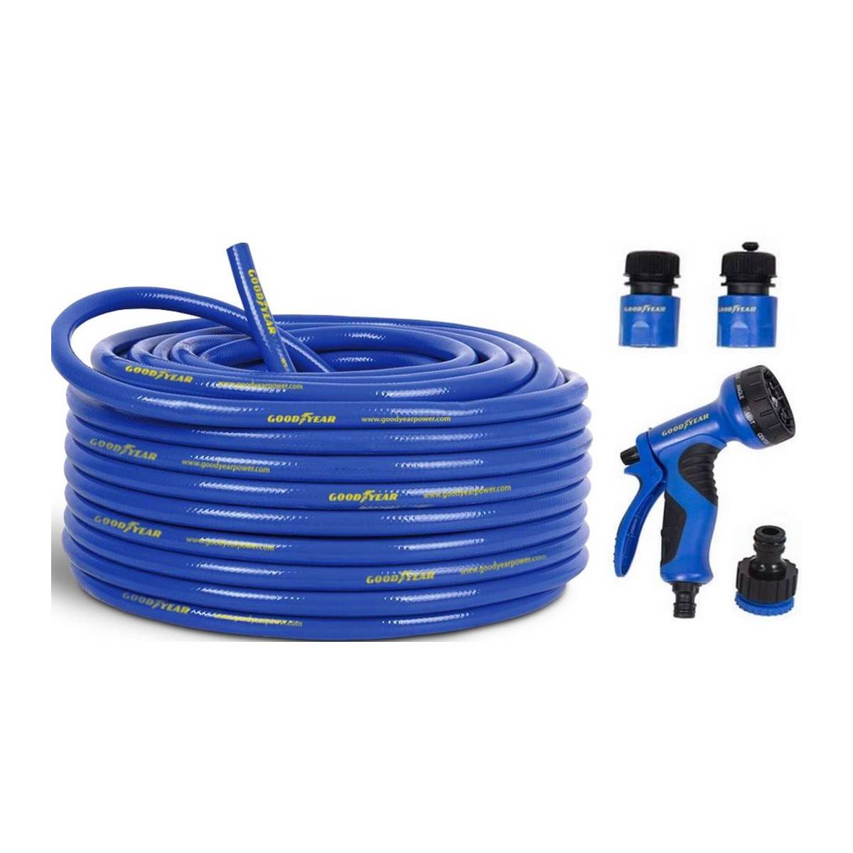Kit arrosage Tuyau 25mètres Ø 13 mm Anti torsion + Pistolet Multi-jets 9 fonctions GOODYEAR - Image 1