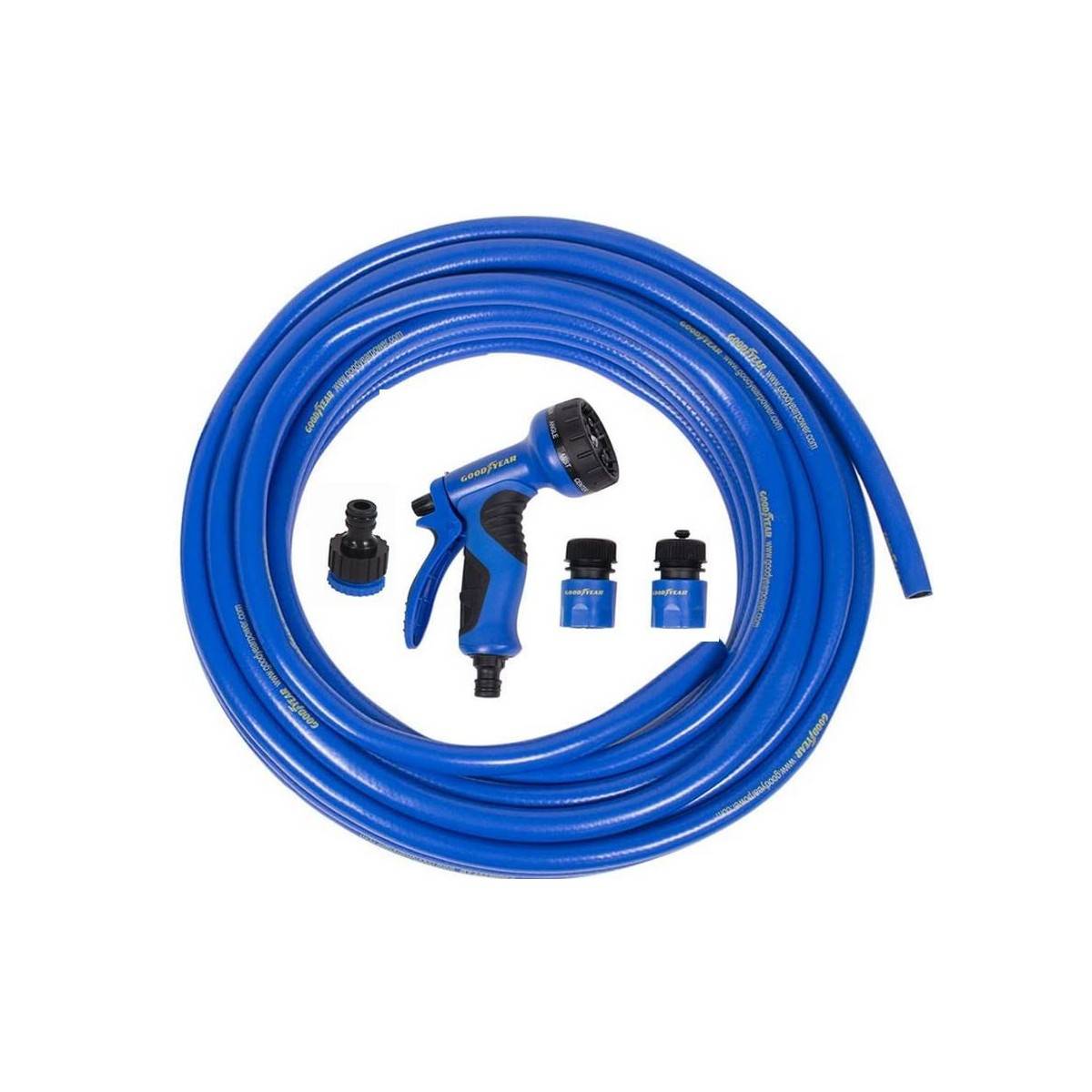 Kit arrosage Tuyau 25mètres Ø 13 mm Anti torsion + Pistolet Multi-jets 9 fonctions GOODYEAR - Image 2