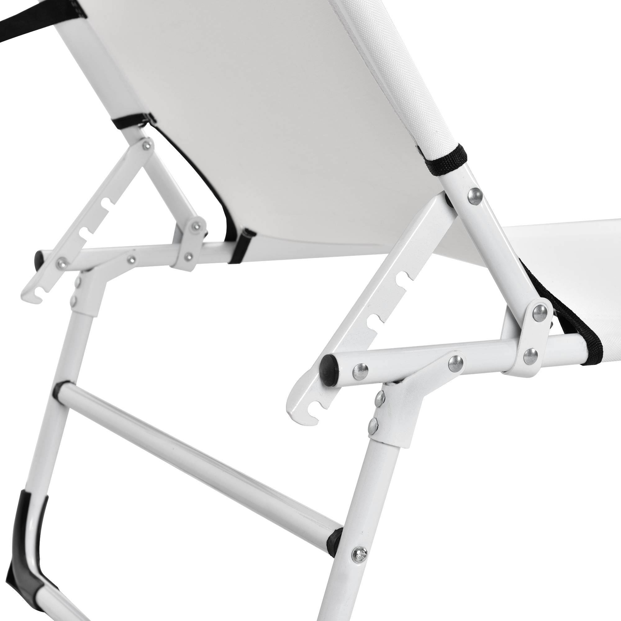 Casa.Pro - Bain de Soleil Pliable Lomeda avec Pare-soleil Blanc 187 x 53 x 27 cm [casa.pro] - Image 4