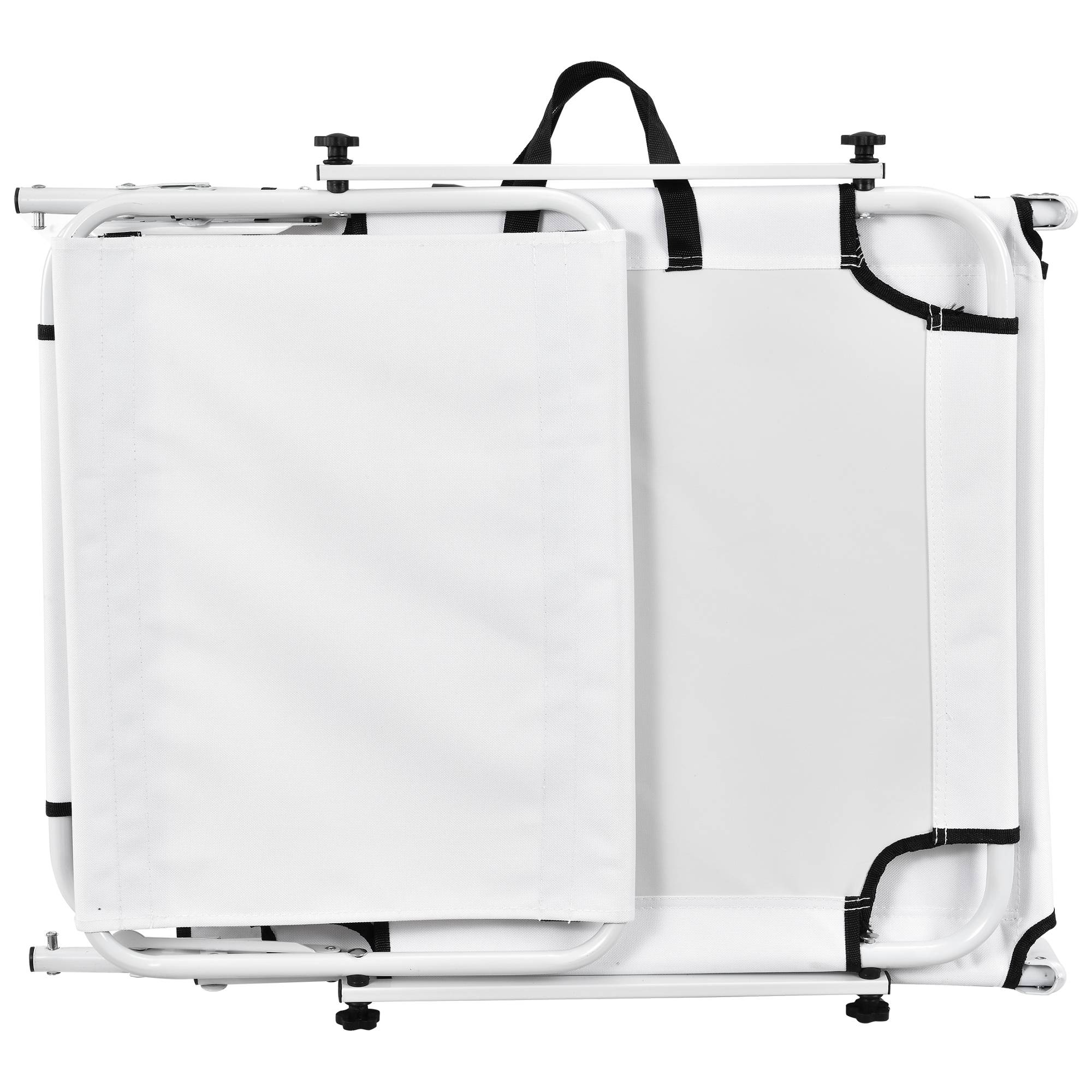 Casa.Pro - Bain de Soleil Pliable Lomeda avec Pare-soleil Blanc 187 x 53 x 27 cm [casa.pro] - Image 3