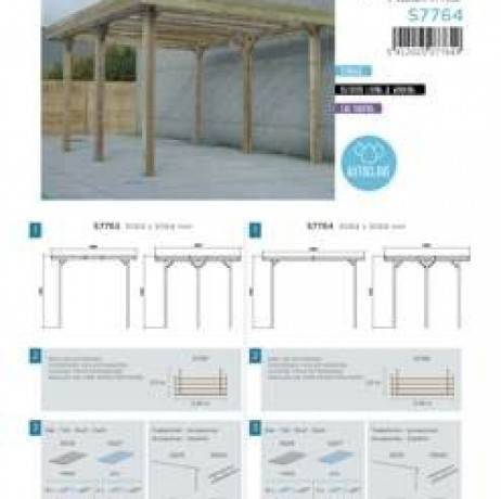 CARPORT BASE 4x5 H 4m, Ancrage A enfoncer, Panneaux de toit Métal - Image 4
