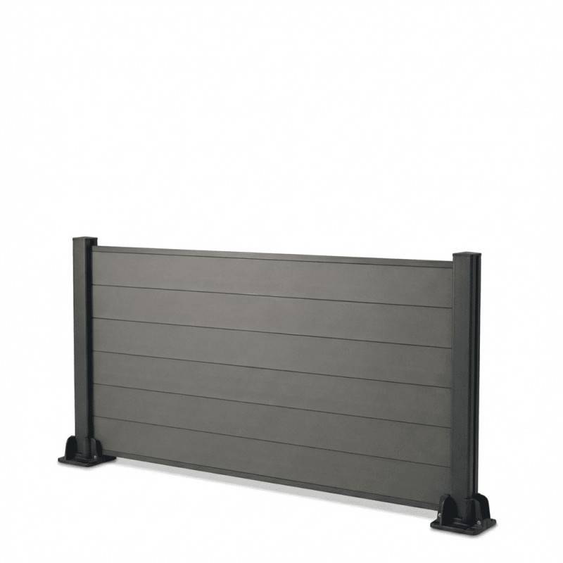 Kit clôture composite et aluminium sur platine L10.8m x H1m gris quartz - Easy Clôture - Image 2