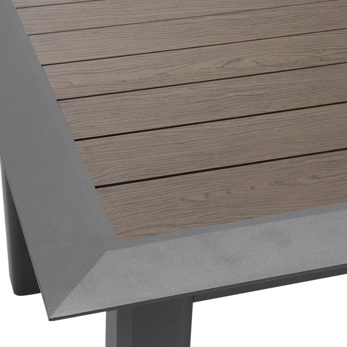 Hesperide - Table de jardin extensible "Allure" effet bois muscade & graphite 10 places en aluminium traité époxy Hespéride - Image 5