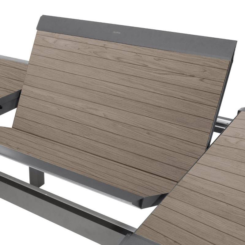 Hesperide - Table de jardin extensible "Allure" effet bois muscade & graphite 10 places en aluminium traité époxy Hespéride - Image 8
