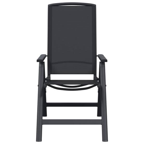 Chaises de jardin inclinables aluminium et textilène noir 71 x 58 x 112 cm - PANGIVO - Image 5