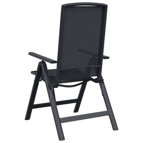 Chaises de jardin inclinables aluminium et textilène noir 71 x 58 x 112 cm - PANGIVO - Image 7