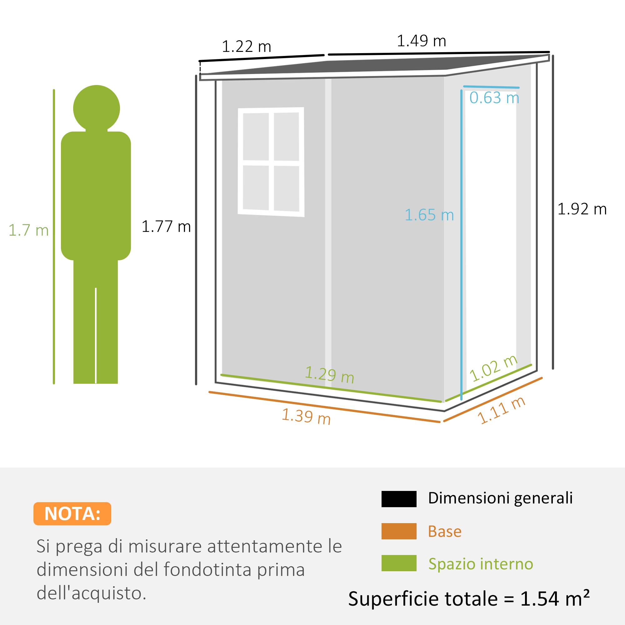 ComfortXL - Abri de jardin en PP et aluminium avec plancher anti-humidité fenêtre 122x149 cm gris - ComfortXL Outdoor Living - Image 5