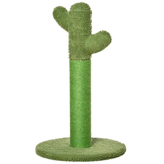 Griffoir pour chat cactus sisal bois de pin intérieur jeu griffes 65cm vert - ComfortXL Outdoor Living - Image 2