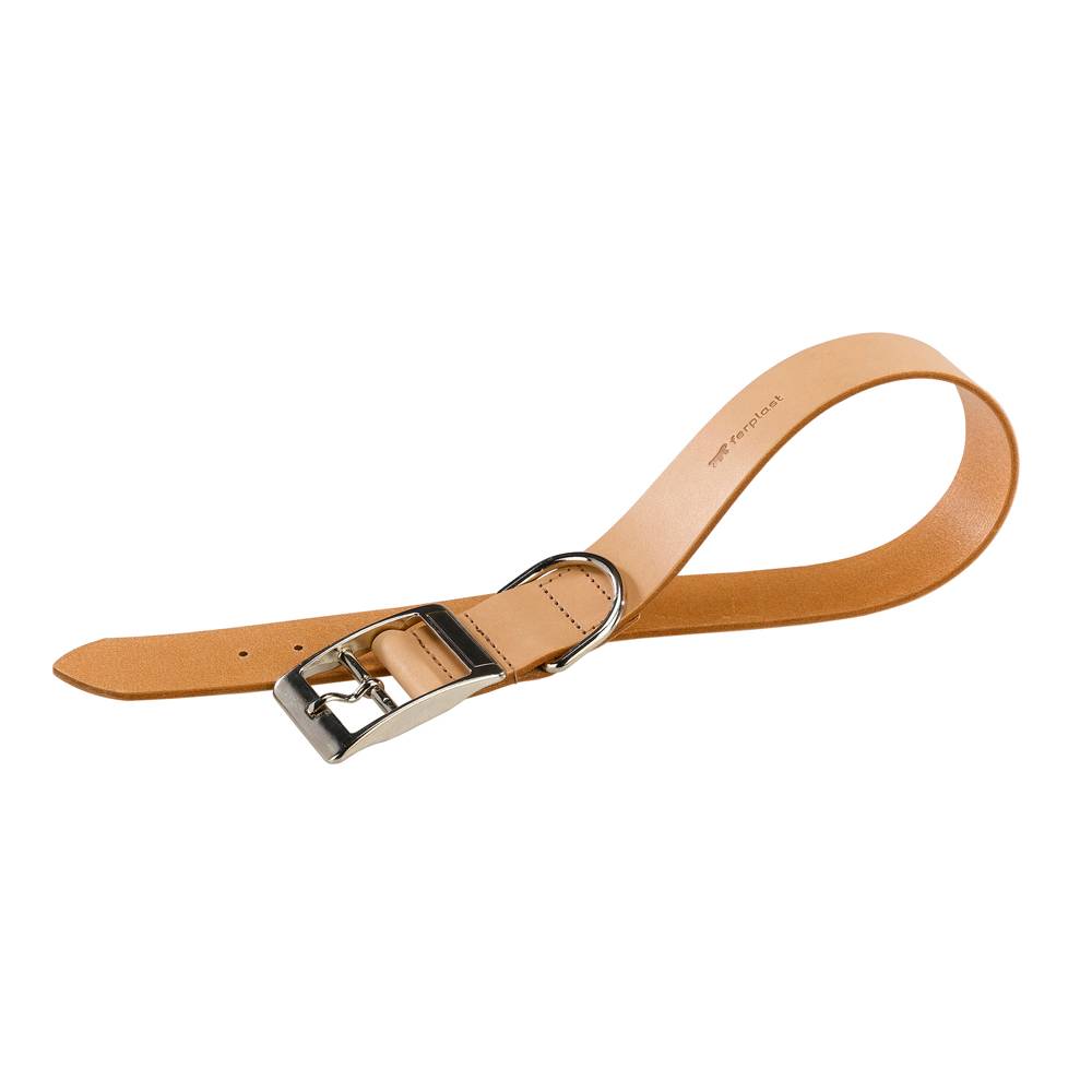 Ferplast - Collier chien chiens cuir véritable réglable FERPLAST NATURAL noir et naturel - Image 1
