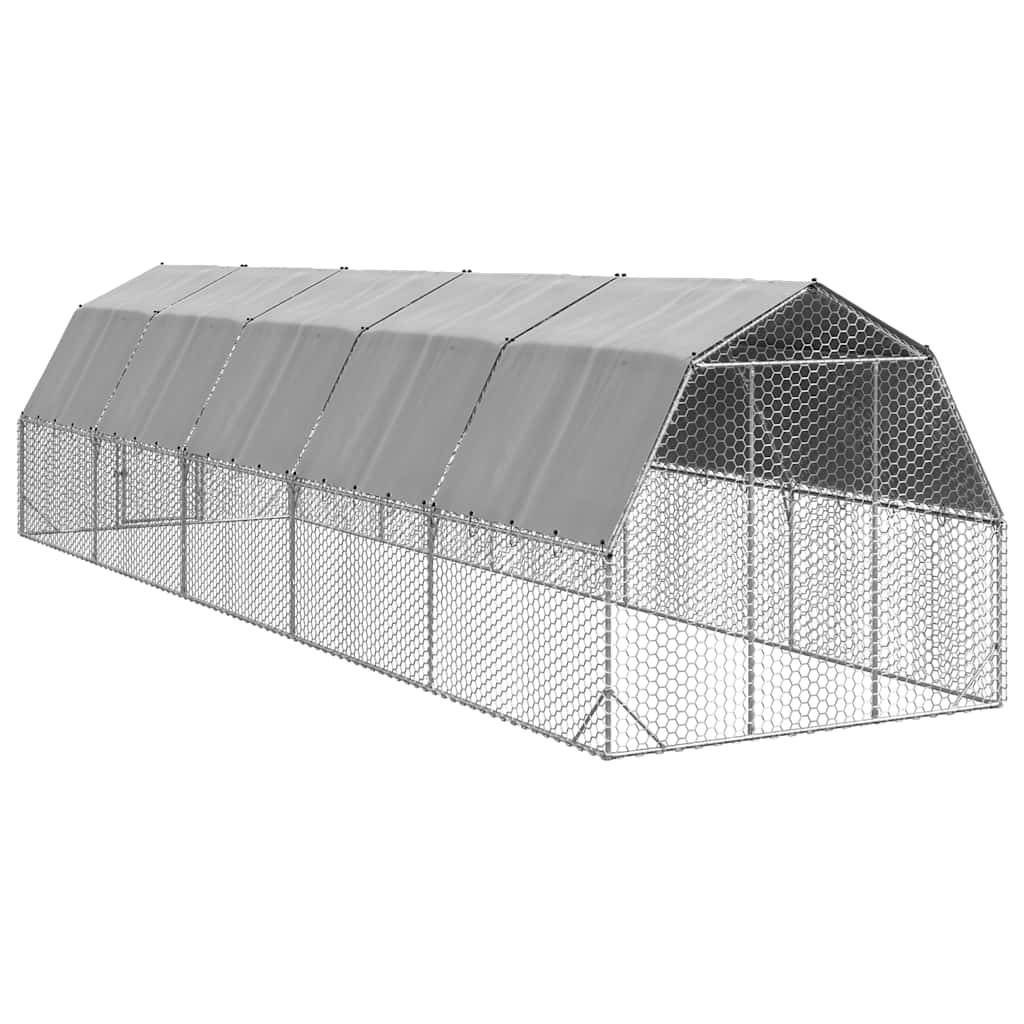 Poulailler acier argent 2,5 x 10 x 2,25 m - Prolenta premium p3443.8 - Image 5