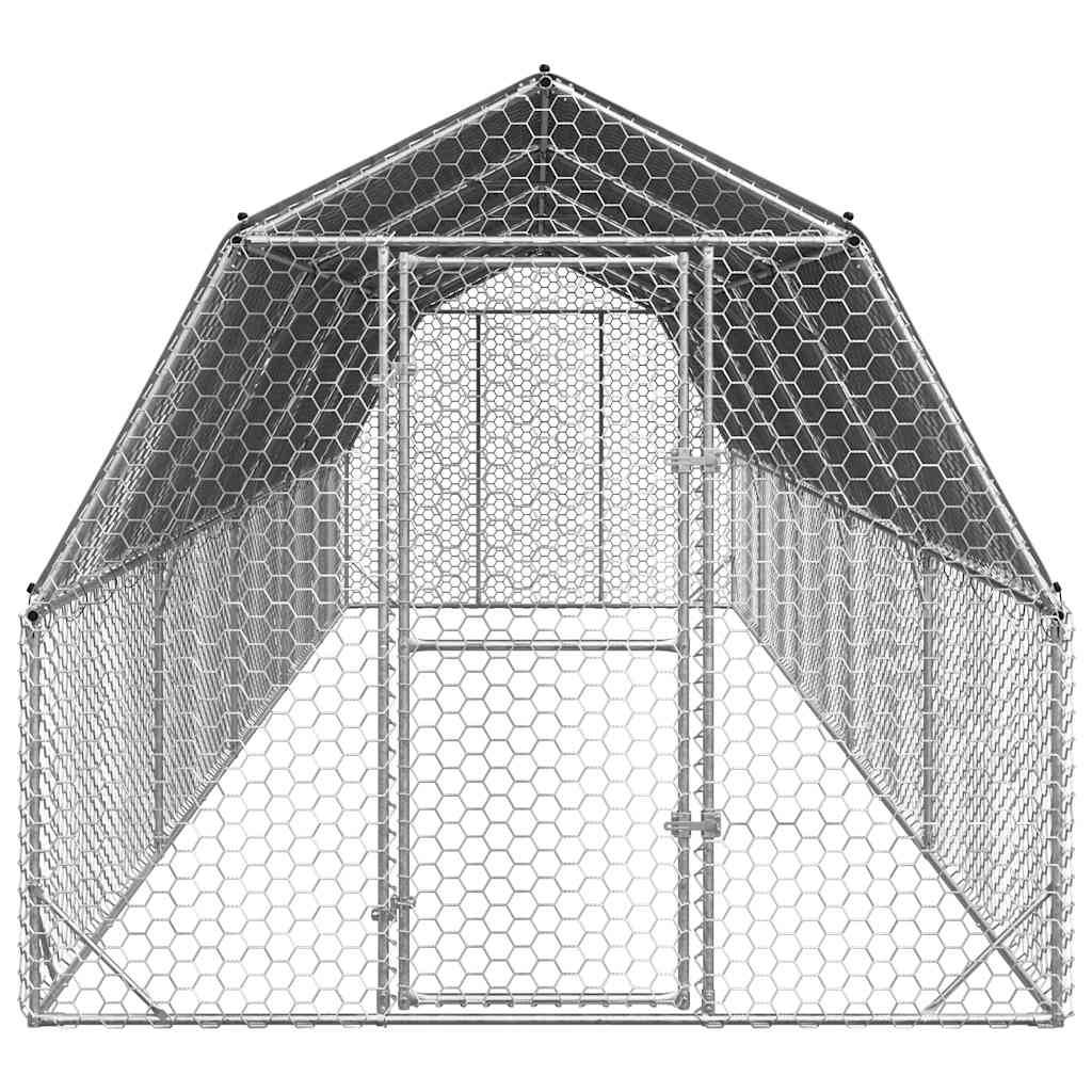 Poulailler acier argent 2,5 x 10 x 2,25 m - Prolenta premium p3443.8 - Image 3