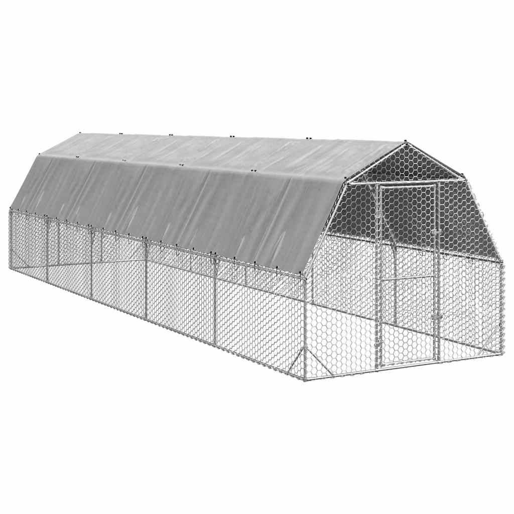Poulailler acier argent 2,5 x 10 x 2,25 m - Prolenta premium p3443.8 - Image 2