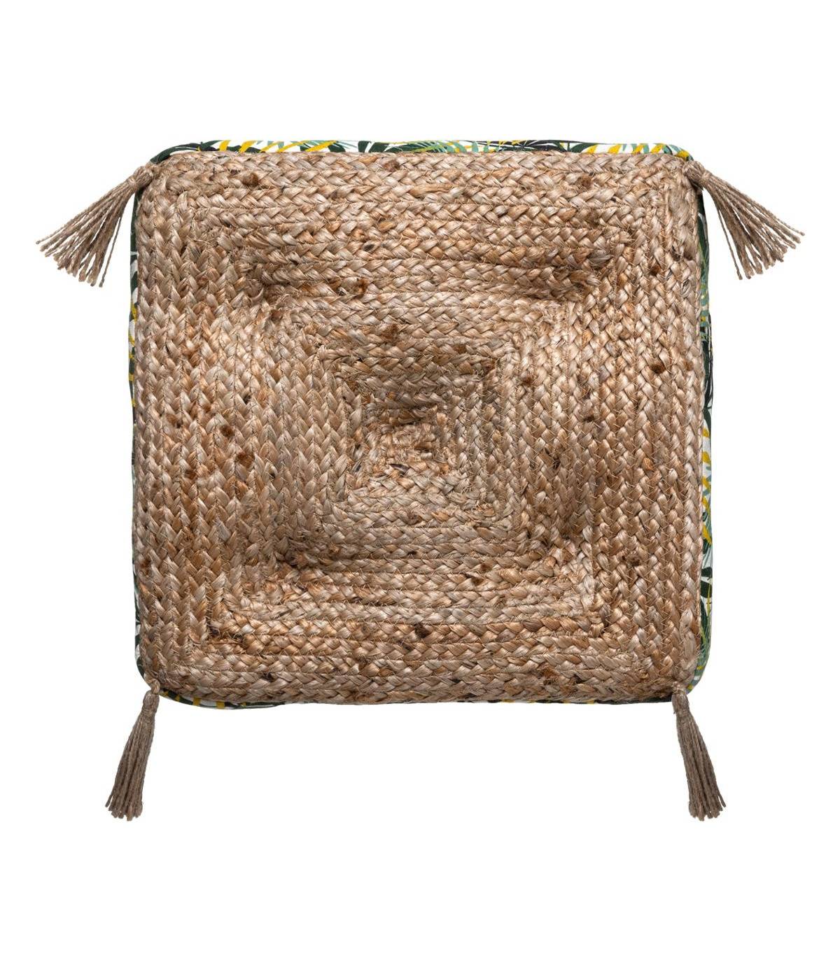 Coussin de Sol en Jute et Coton avec Pompons 38 x 38 cm - Image 3