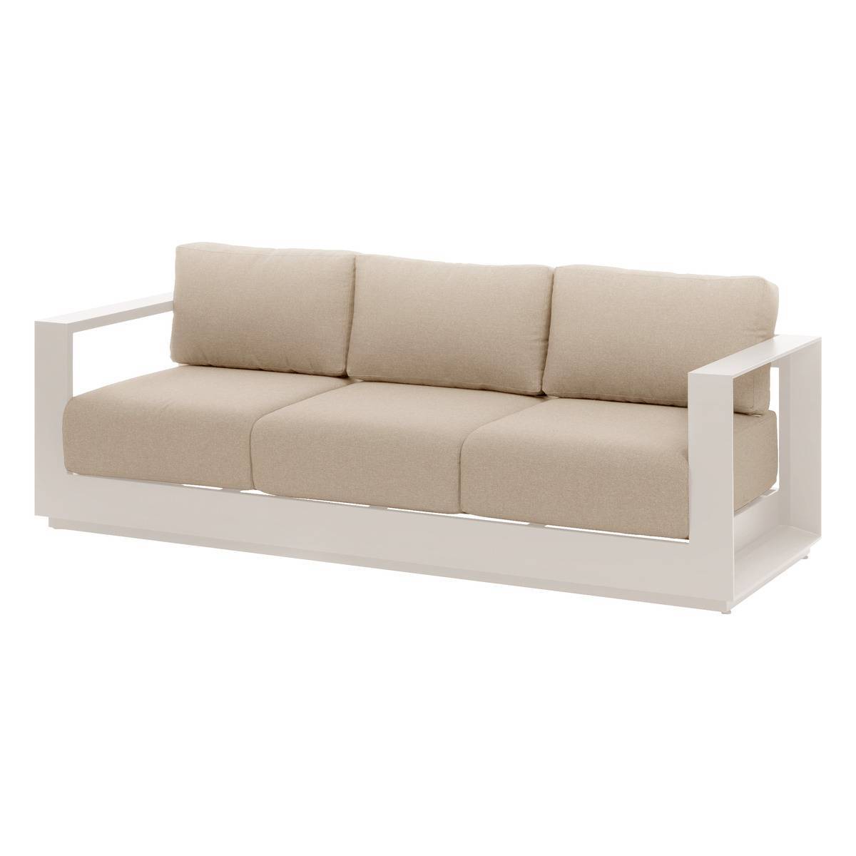 Hesperide - Canapé de jardin "Allure" avoine & beige zebrano 3 places en aluminium et polyester - Hespéride - Image 1