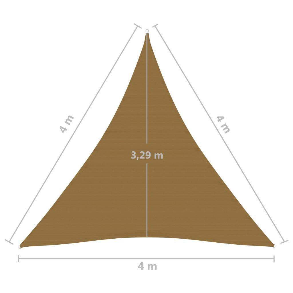 Helloshop26 - Voile toile d'ombrage parasol 160 g/m² PEHD 4 x 4 x 4 m taupe - Image 5