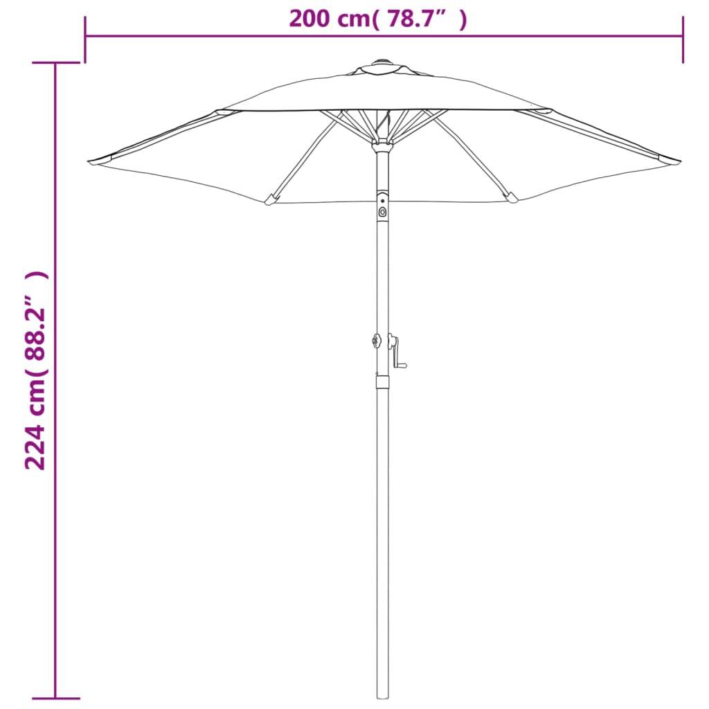 Parasol - parasol de jardin - parasol d'extérieur Bordeaux 200x224 cm Aluminium - MEUBLE PRO - Image 8