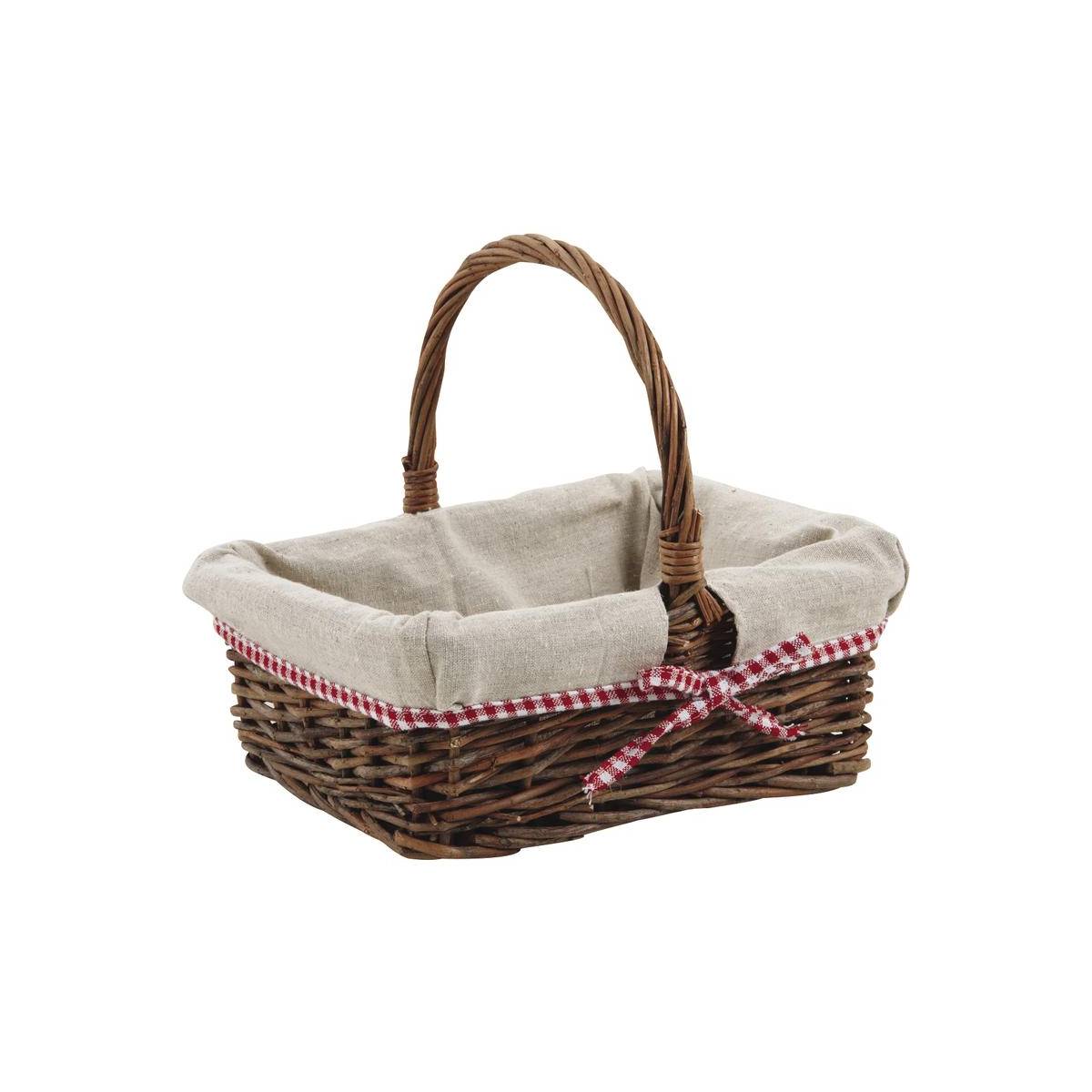 Aubry Gaspard - Panier en osier brut "Vintage chic" Rectangulaire - Image 1