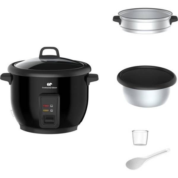 Cuiseur de Riz Electrique  - CONTINENTAL EDISON - CECR18B - 700 W - 1,8 L - Avec Panier vapeur - Fonction maintien au chaud - Inox - Image 2
