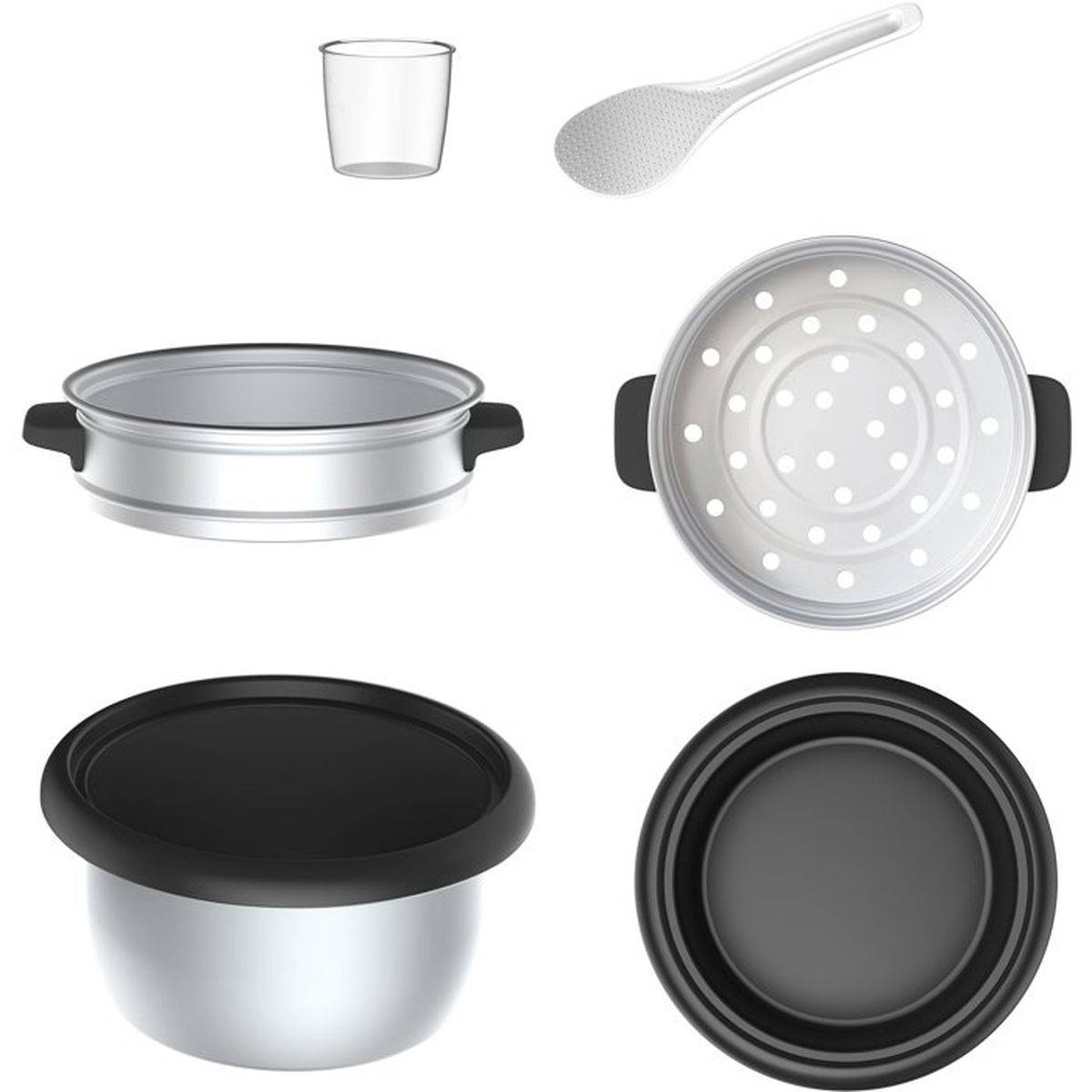 Cuiseur de Riz Electrique  - CONTINENTAL EDISON - CECR18B - 700 W - 1,8 L - Avec Panier vapeur - Fonction maintien au chaud - Inox - Image 7