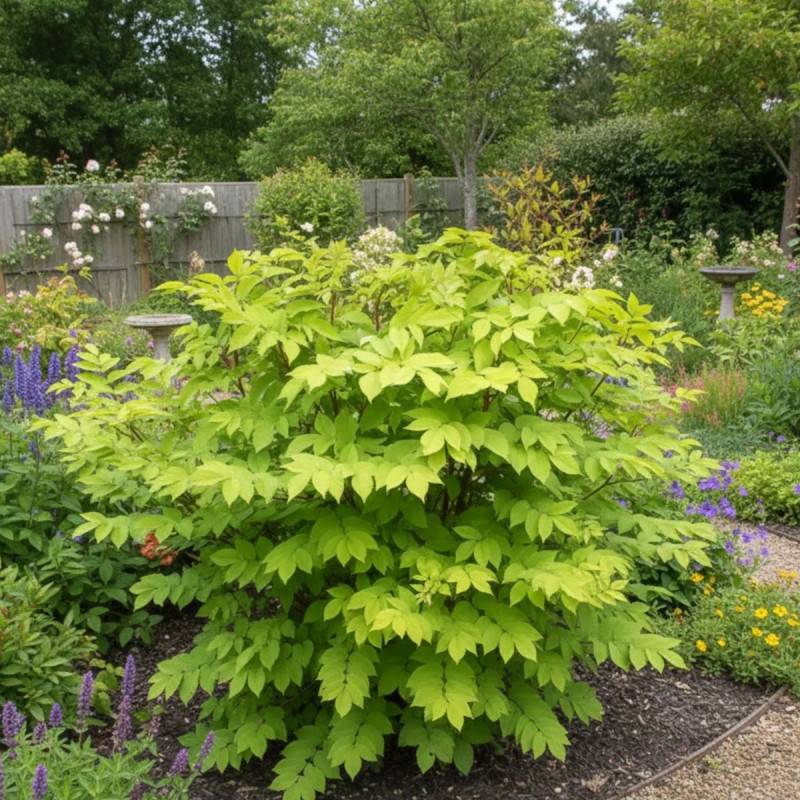 Fatsia cordata Sun king, Aralia à feuilles dorées à fleurs Blanche/ - feuillage Caduc - Lot de 3 godets