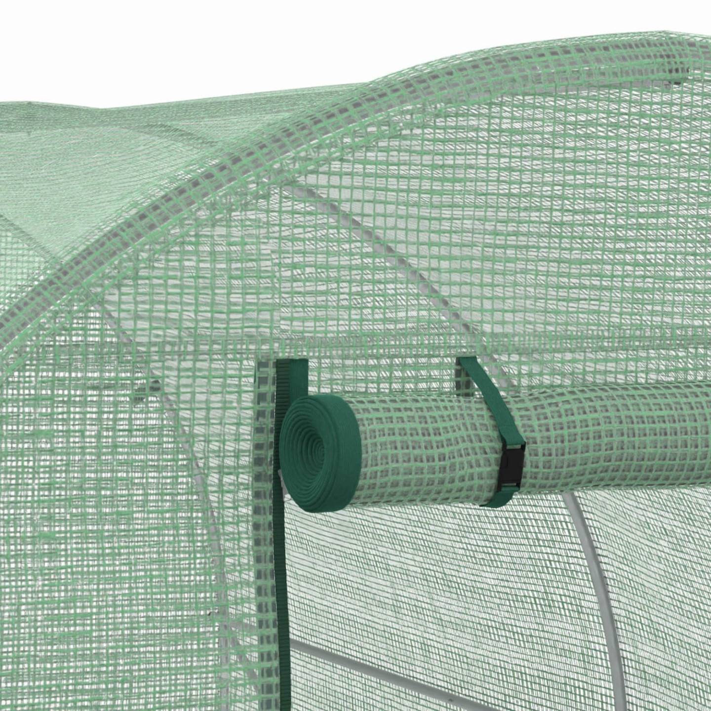 Bâche de rechange pour serre de jardin tunnel 6m² 3 x 2 x 2 m anti-UV avec porte et fenêtres ROMA verte - Image 6