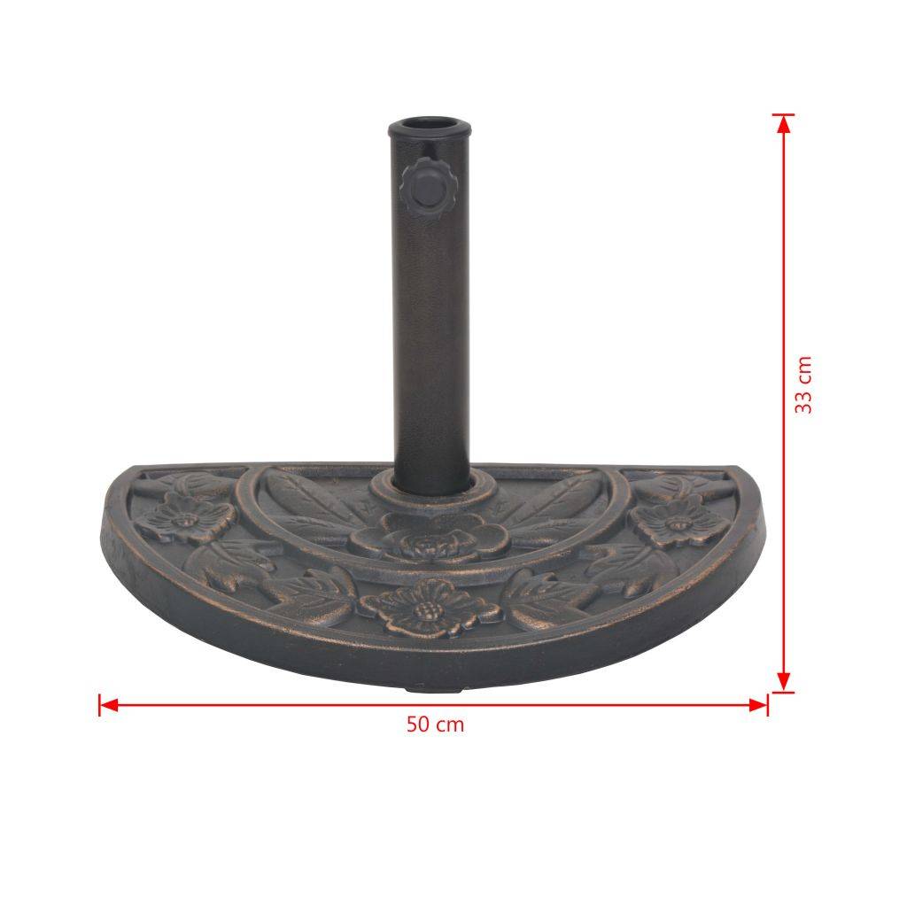 Helloshop26 - Socle pied de parasol en résine demi-cercle diamètre 38 et 48 mm bronze 9 kg - Image 6
