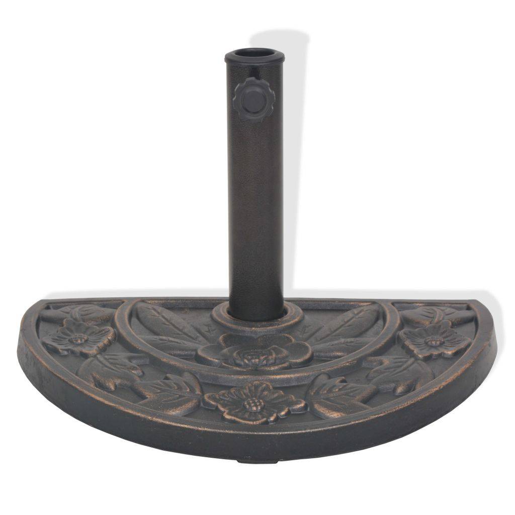 Helloshop26 - Socle pied de parasol en résine demi-cercle diamètre 38 et 48 mm bronze 9 kg - Image 1