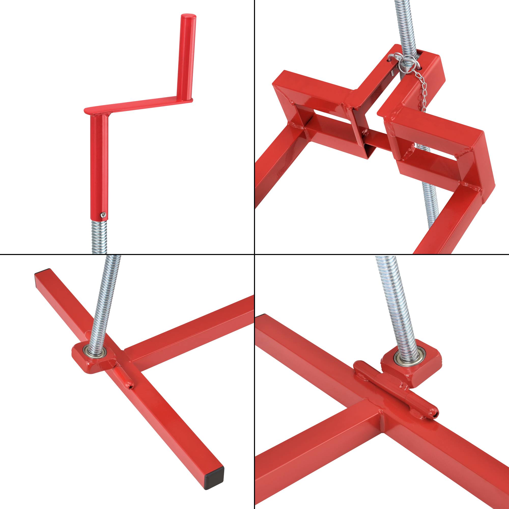 Pro.Tec - Lève-Tondeuse avec Manivelle Capacité de Charge Jusqu'à 400 kg Acier Rouge [pro.tec] - Image 7