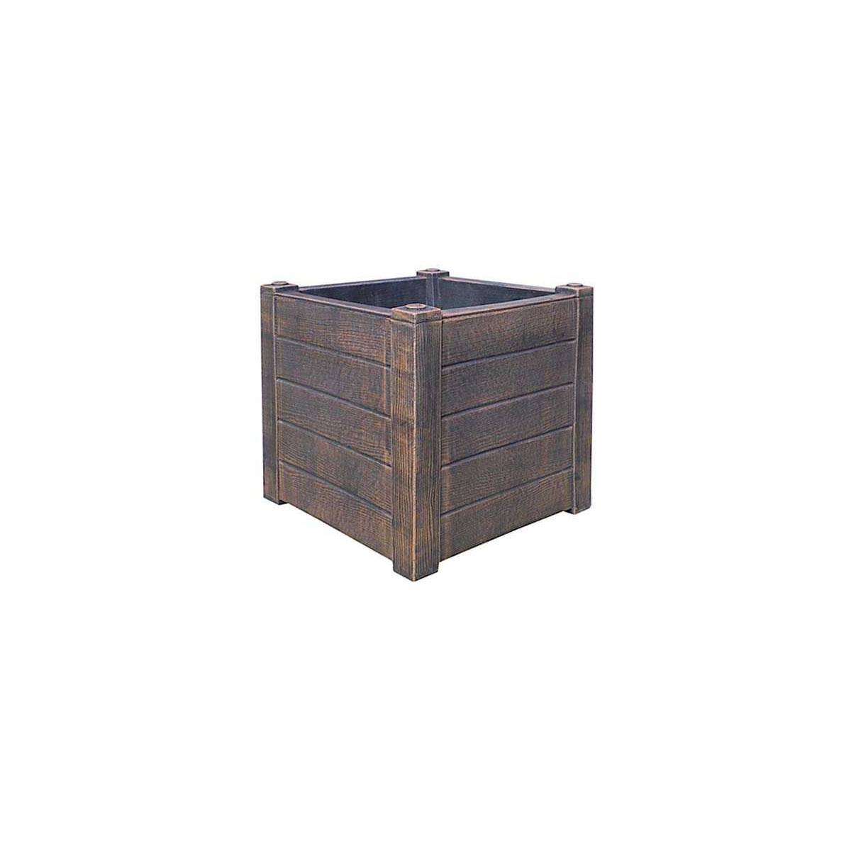 Roto - Jardinière en polyéthylène imitation bois Teak 40 x 40 x 40 cm - Image 1