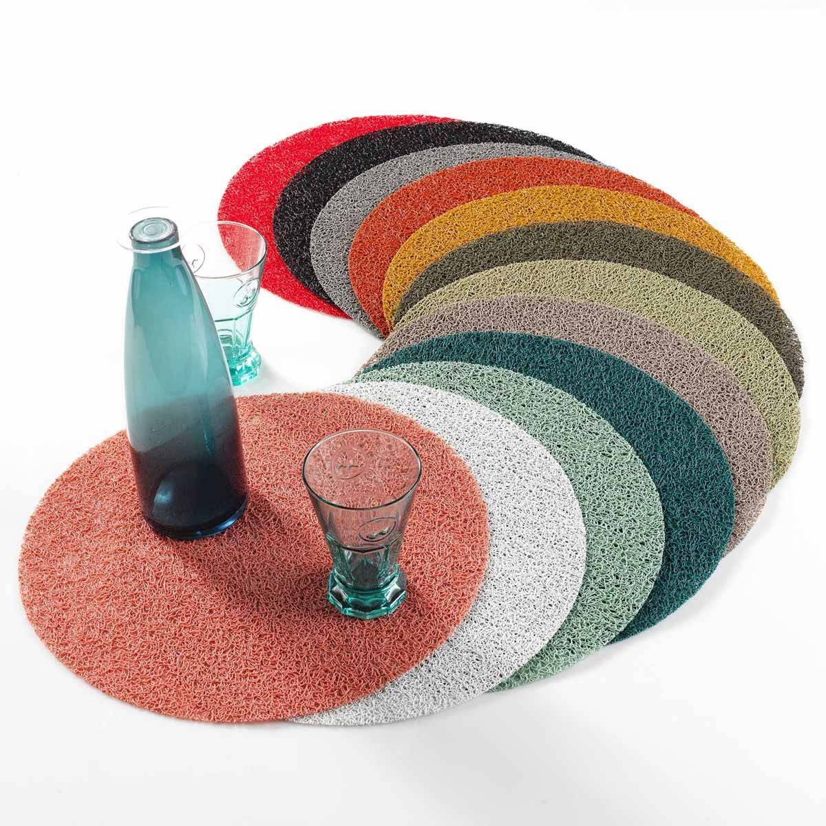 Paris Prix - Set de Table Rond "Tortilla" 38cm Kaki - Image 3