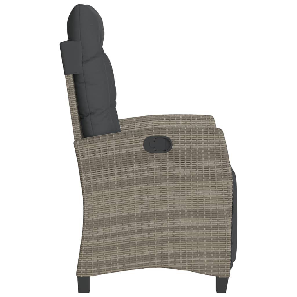 Vidaxl - Chaise inclinable de jardin et repose-pied gris résine tressée vidaXL 365235 - Image 6