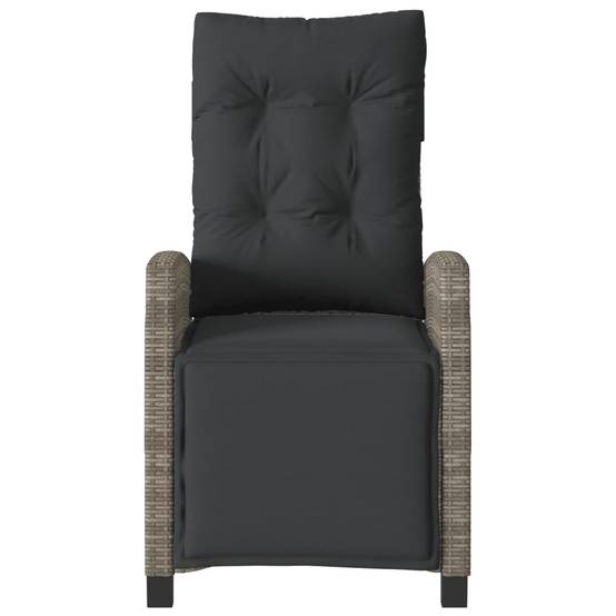 Vidaxl - Chaise inclinable de jardin et repose-pied gris résine tressée vidaXL 365235 - Image 9
