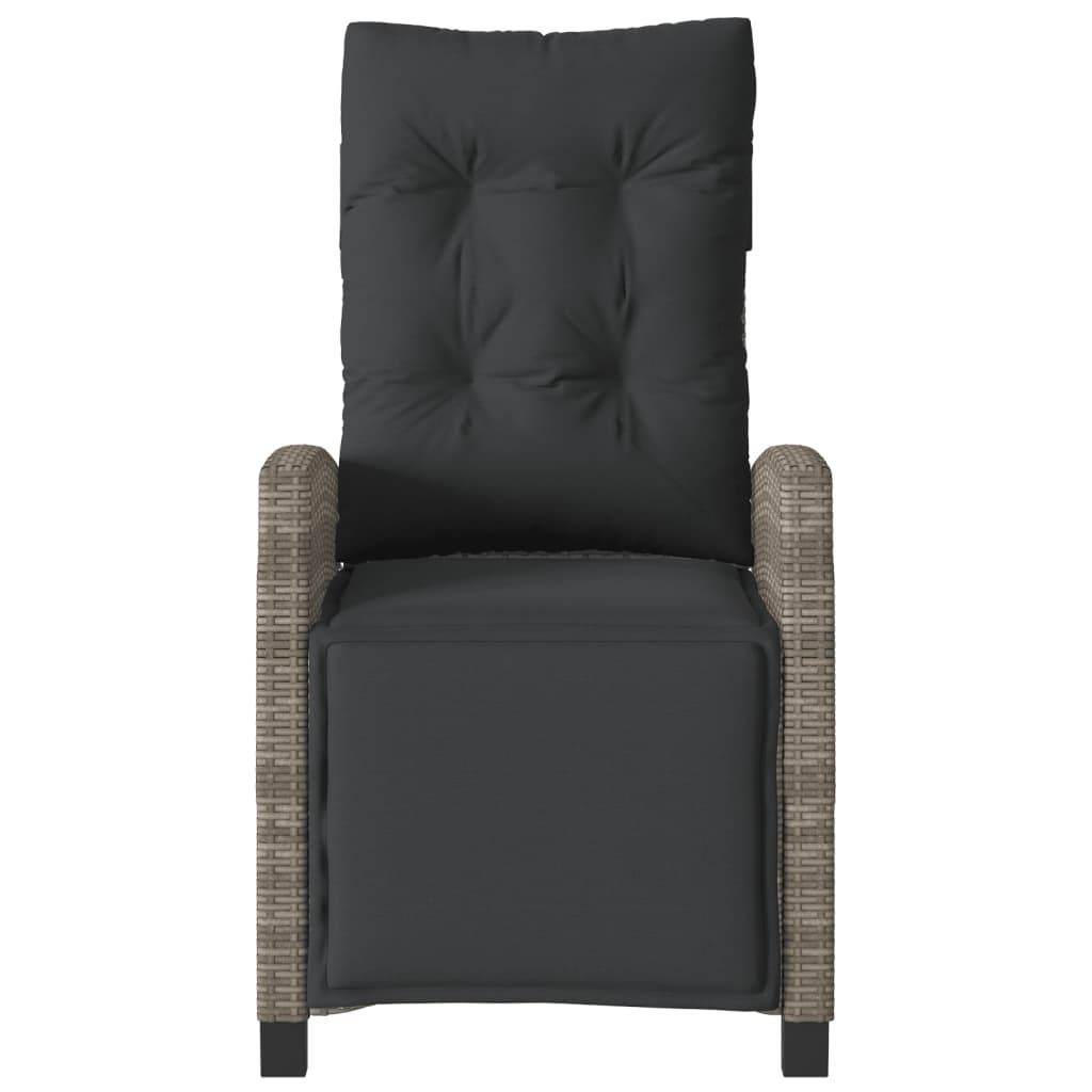 Vidaxl - Chaise inclinable de jardin et repose-pied gris résine tressée vidaXL 365235 - Image 9