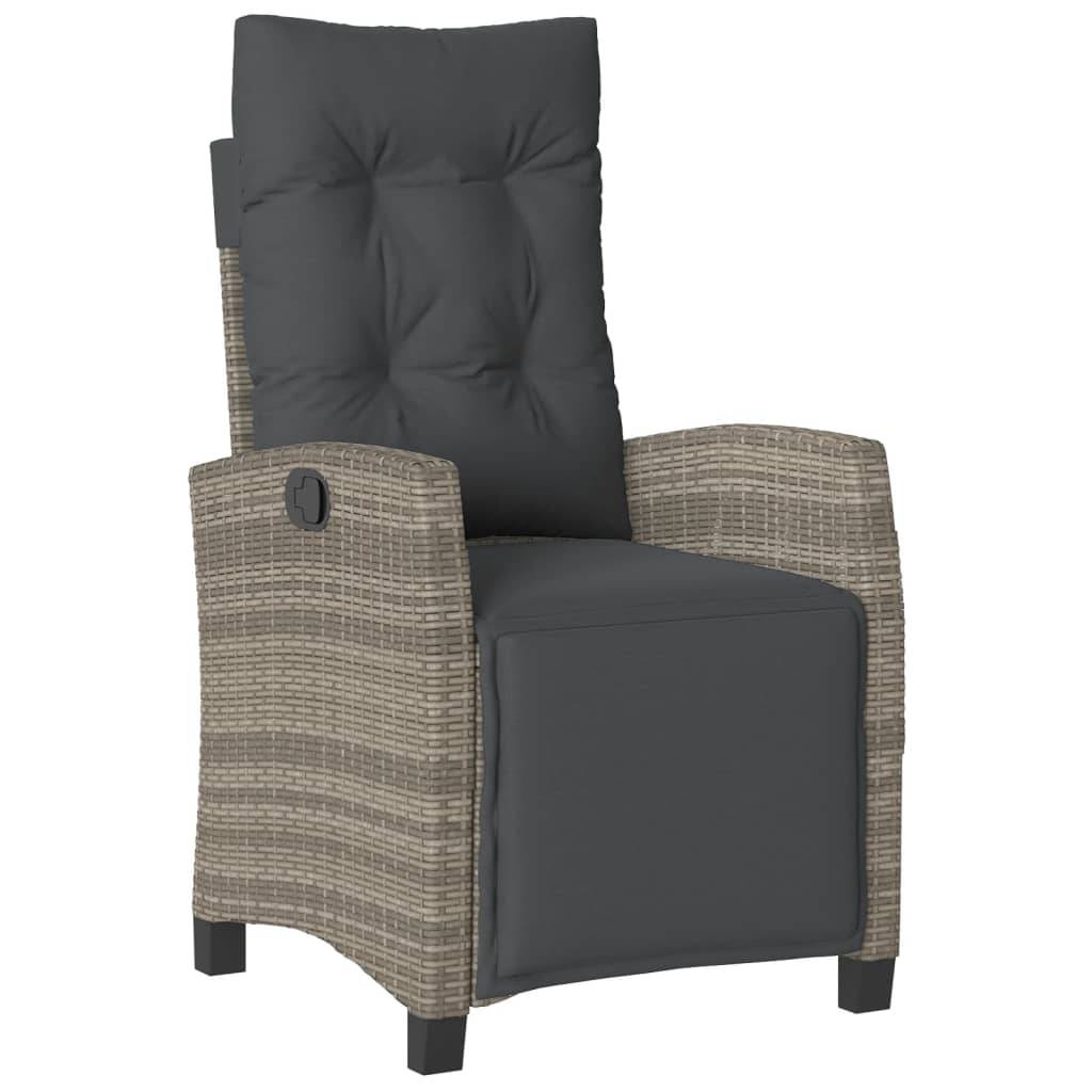 Vidaxl - Chaise inclinable de jardin et repose-pied gris résine tressée vidaXL 365235 - Image 2