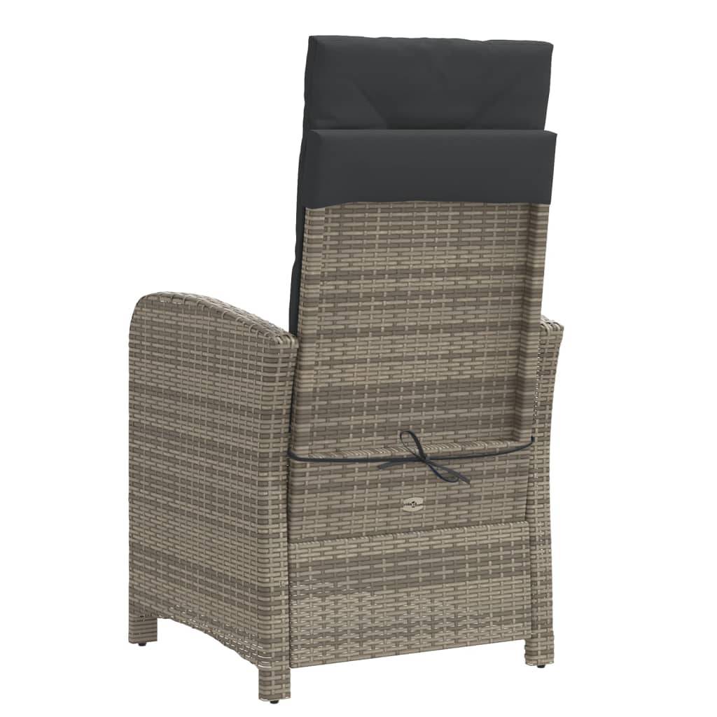 Vidaxl - Chaise inclinable de jardin et repose-pied gris résine tressée vidaXL 365235 - Image 7