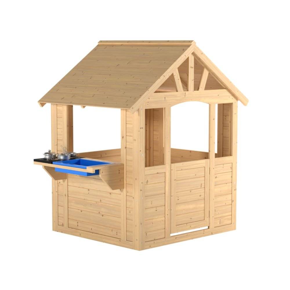 Maisonnette cabane enfant en bois FSC® avec cuisine extérieure CUBBY - Image 5