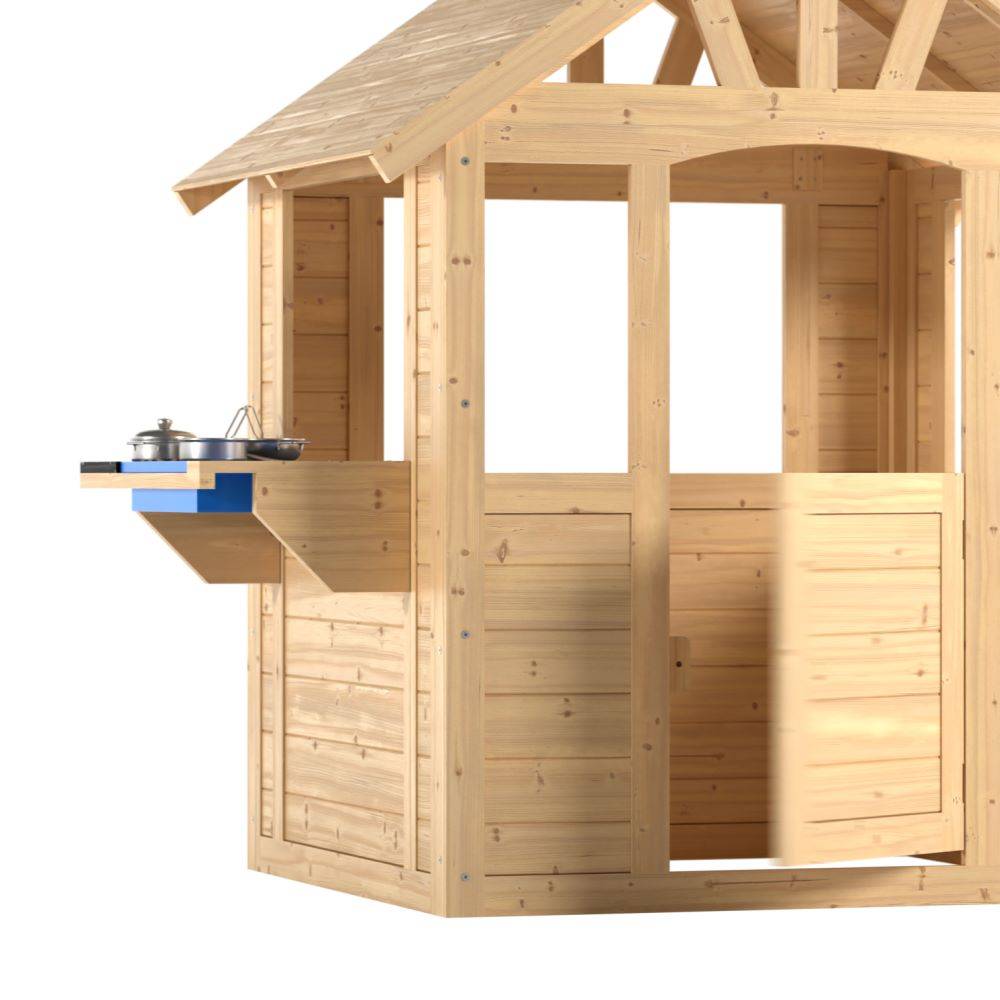 Maisonnette cabane enfant en bois FSC® avec cuisine extérieure CUBBY - Image 3