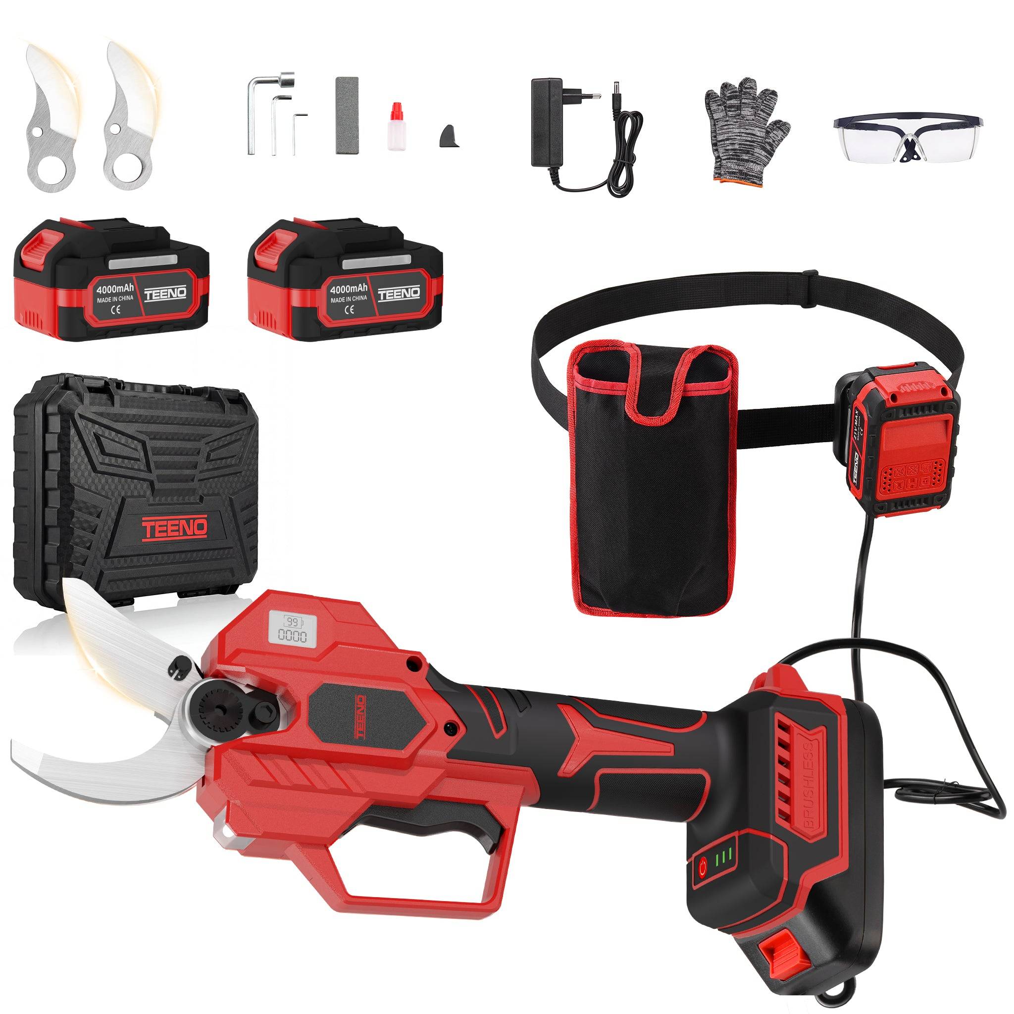Sécateur Électrique Sans fil, 50mm Secateur Electrique 8000 mAh, Câble de Prolongation 1.05m, le jardinage - Image 1