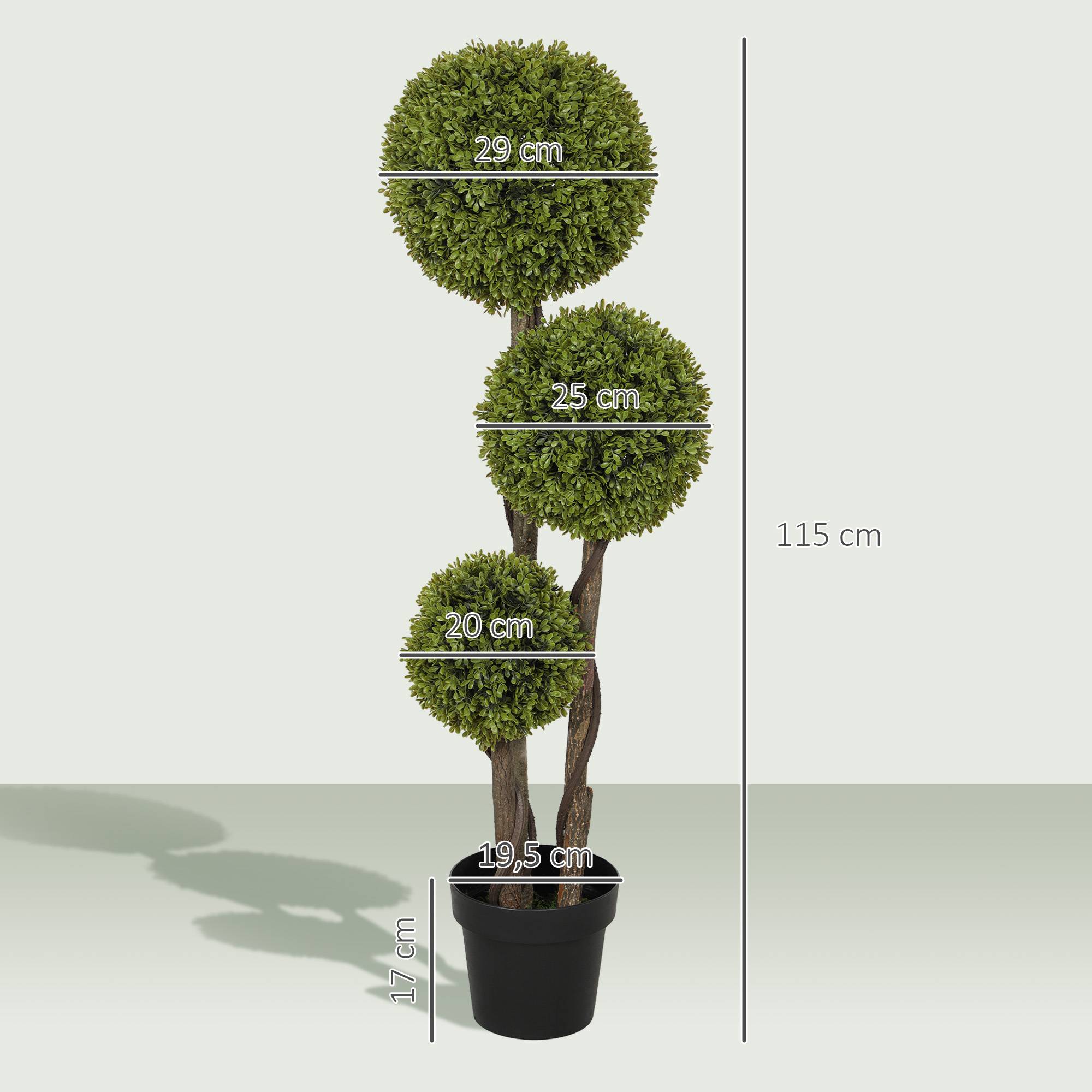 Buis artificiel, plante artificielle, look réaliste, extérieur, vert + noir - Image 5